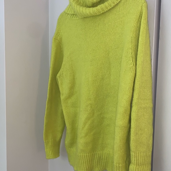 Twik Bright Yellow / Green Cowl Neck Knit Sweater - Picture 6 of 10